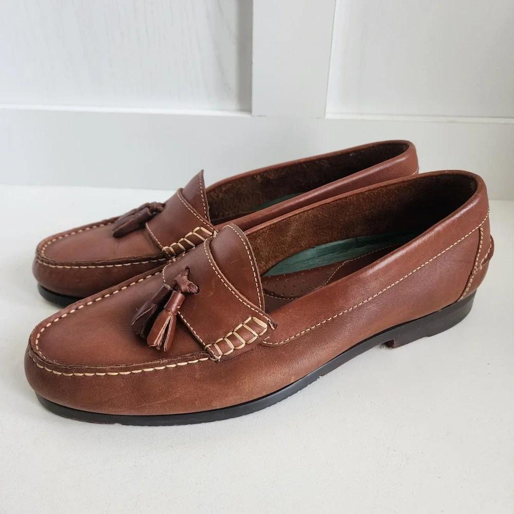 Richfield Everyday Comfort Mens 11 Brown Leather Tassel Loafer Brazil *READ*